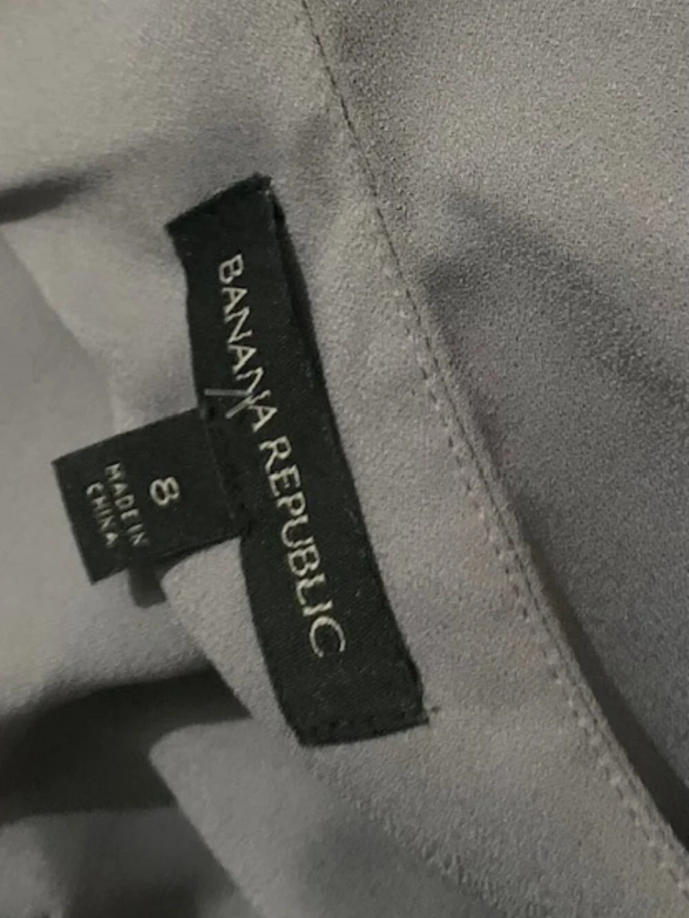Banana Republic Button Long Sleeve Gray Shift Dress Size 8 - Picture 2 of 2
